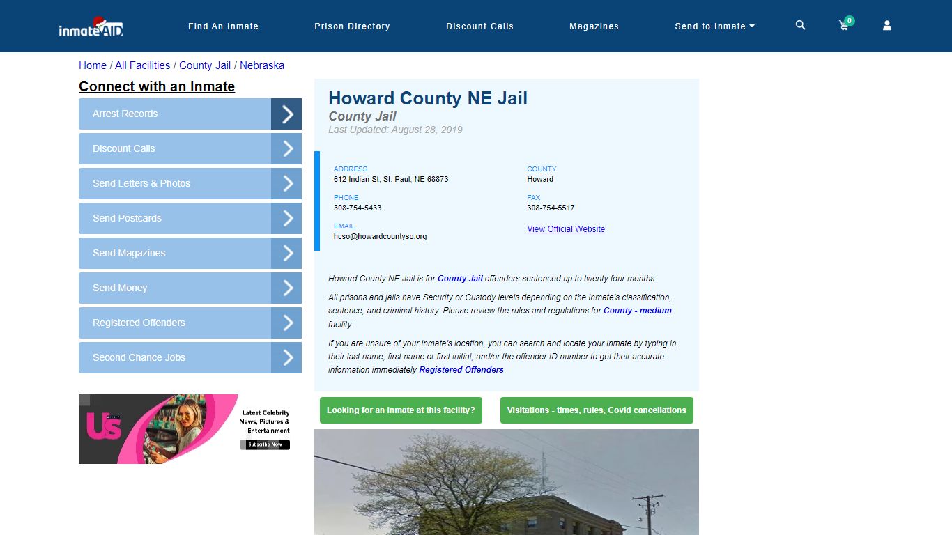 Howard County NE Jail - Inmate Locator - St. Paul, NE